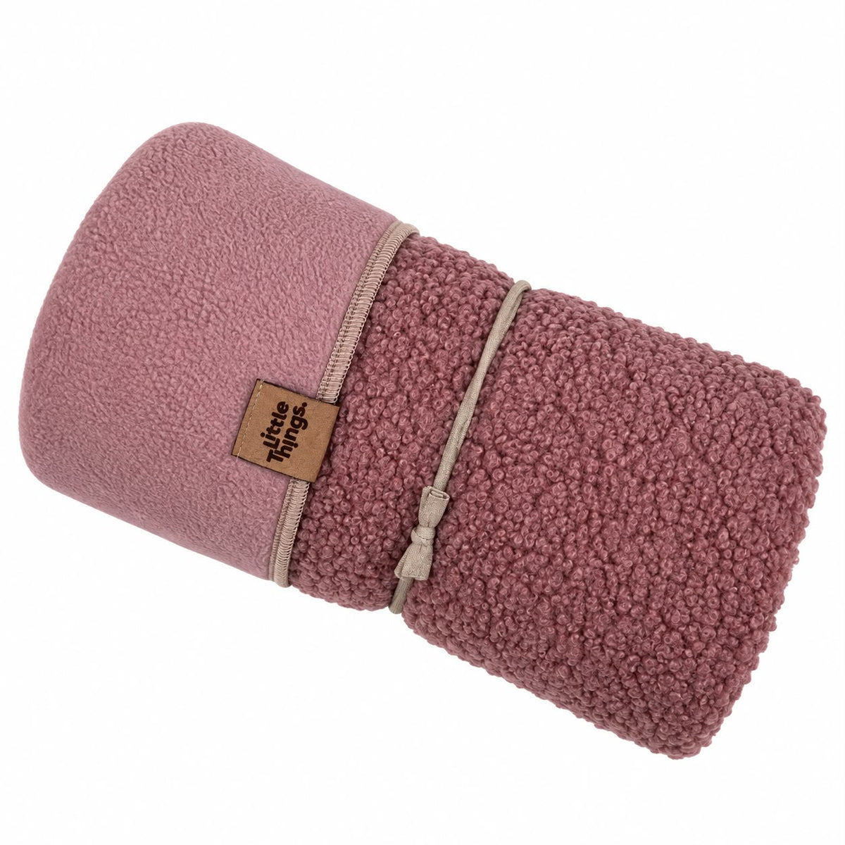 Starorůžová hřejivá deka s teddy fleecem