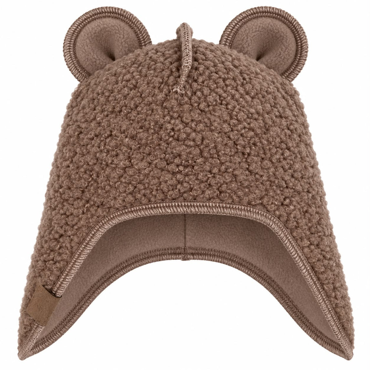 Hnědá medvídková ušanka s fleecem a teddy