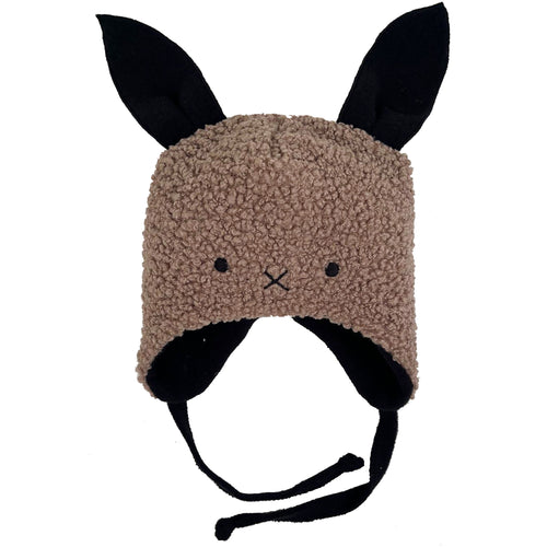 béžová teddy čepice "zajíček"