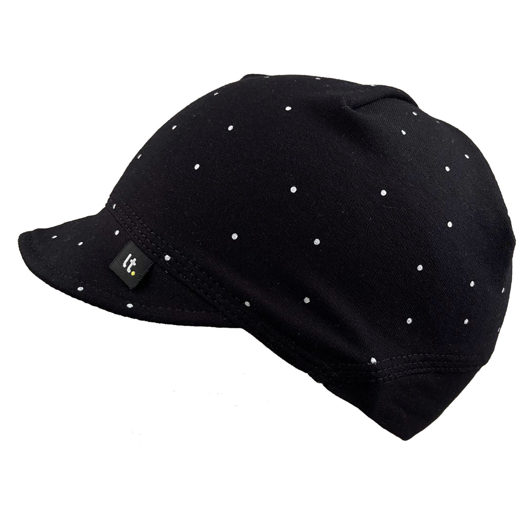 černá bavlněná kšiltovka s puntíky