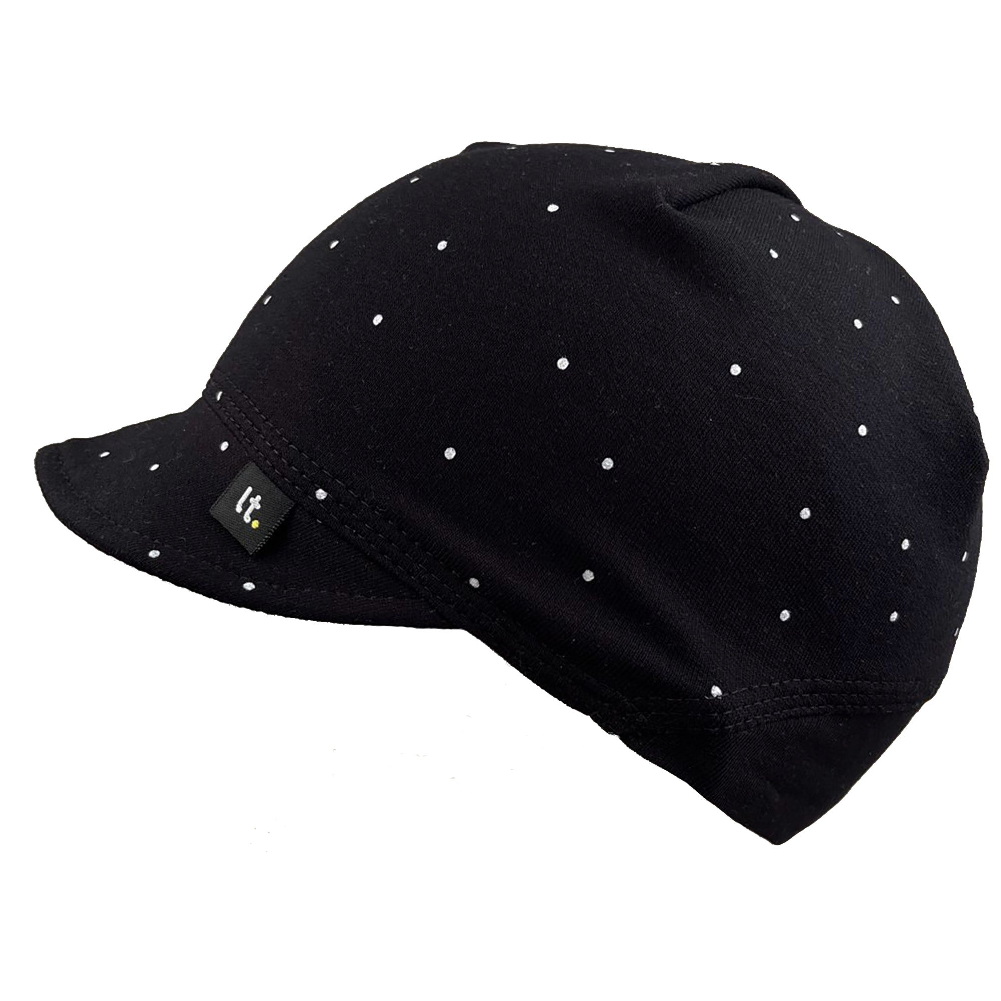 černá bavlněná kšiltovka s puntíky