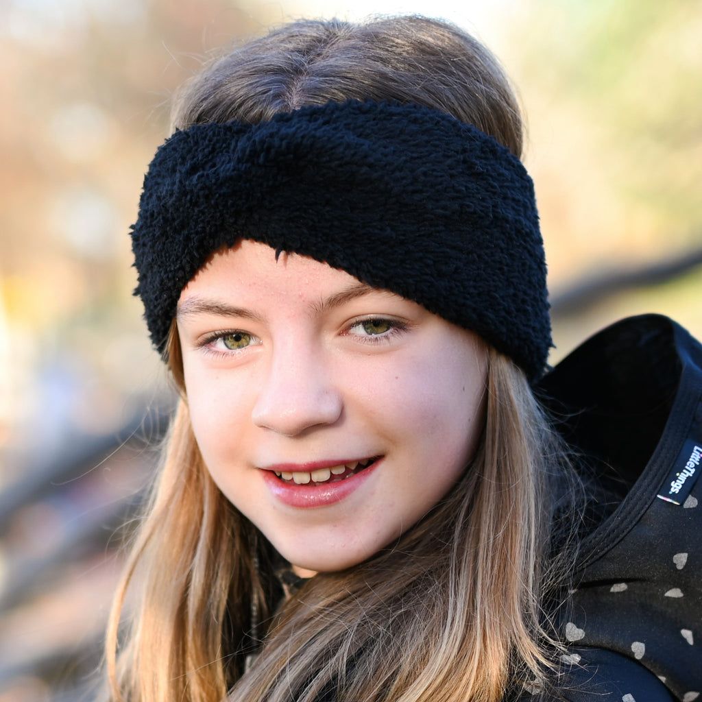 černá hřejivá čelenka