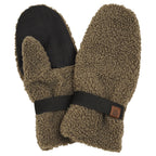 dámské khaki zelené teddy rukavice