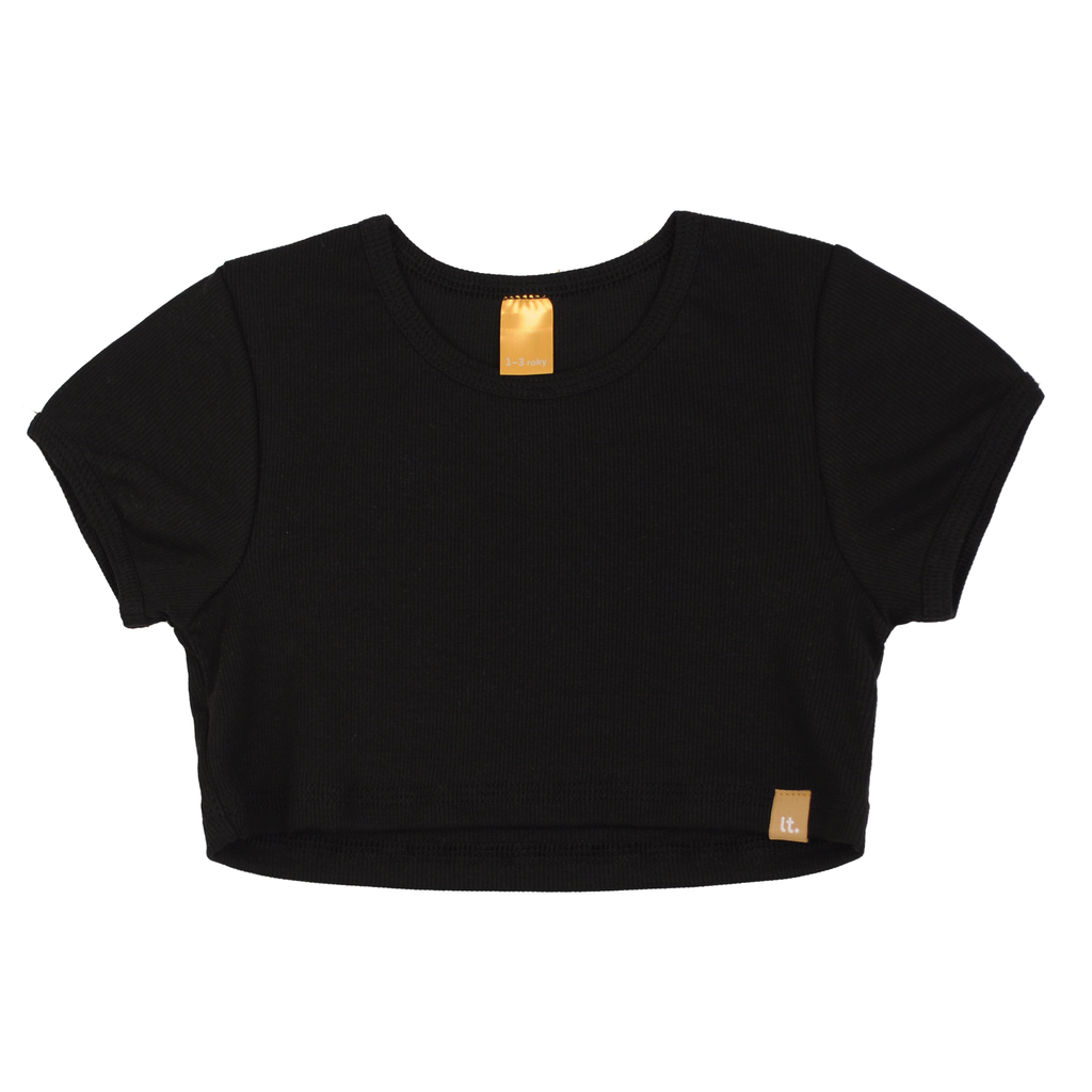 dámský černý crop top