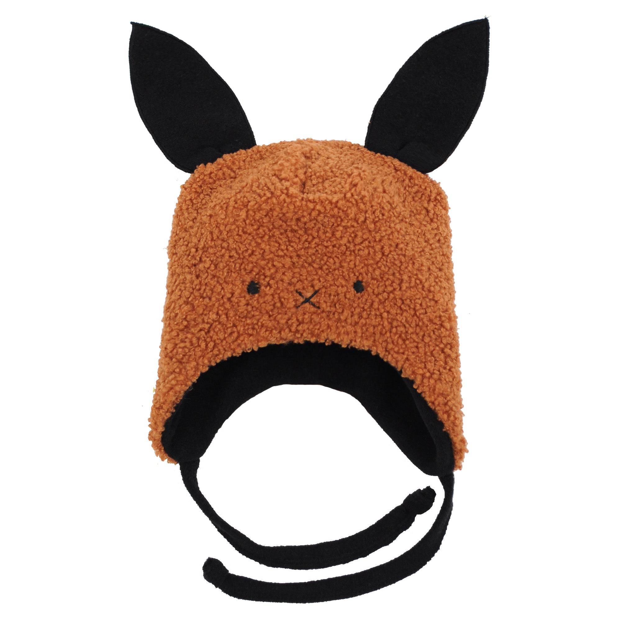 hnědá teddy čepice "zajíček"