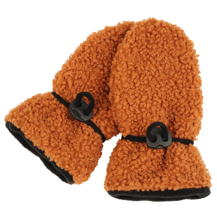 Hnědé teddy rukavičky