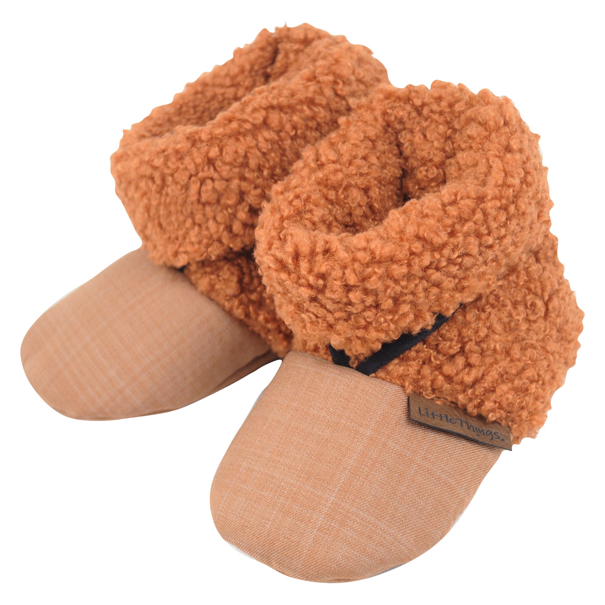hnědé teddy softshellové bačkorky