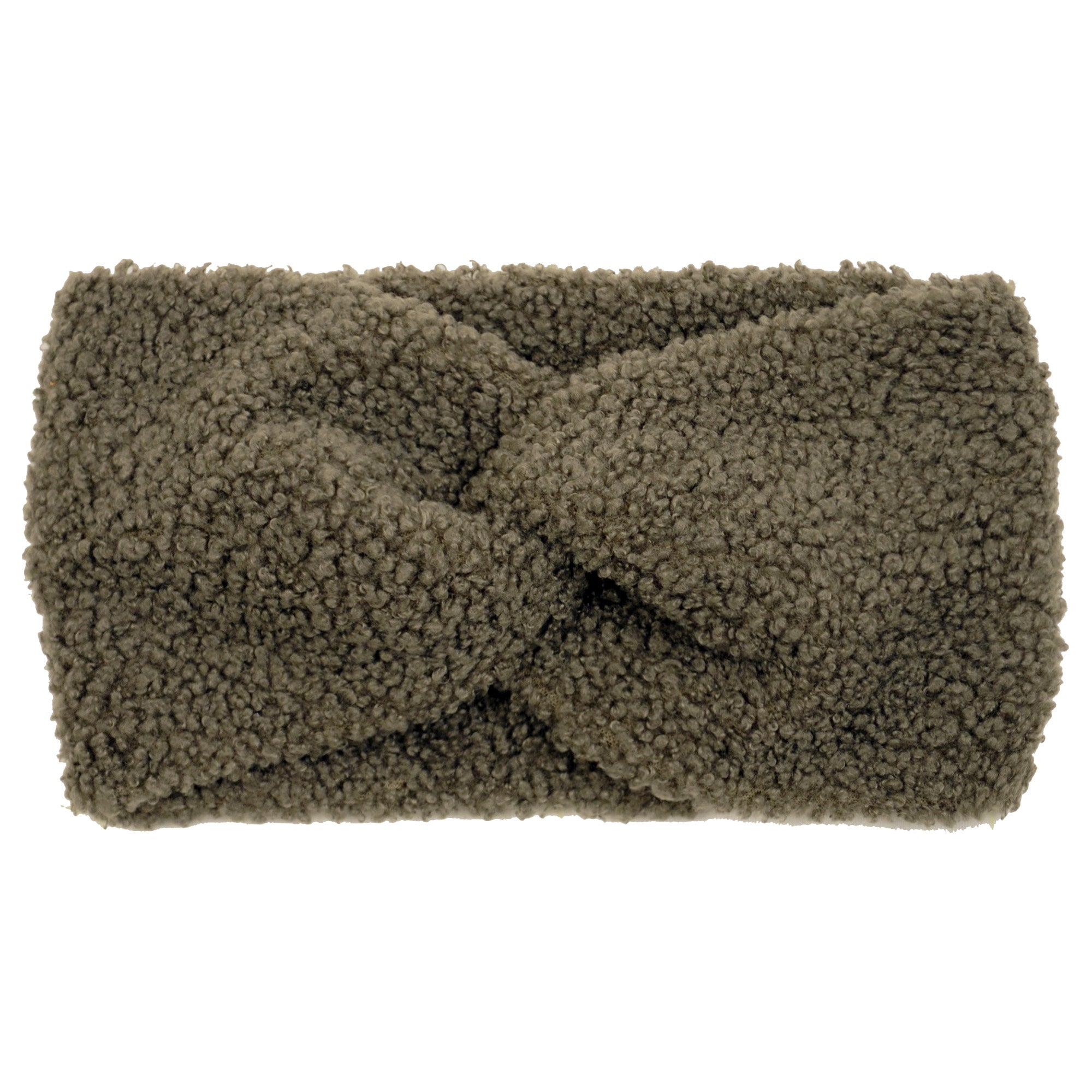 khaki zelená teddy čelenka
