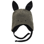 khaki zelená teddy čepice "zajíček"