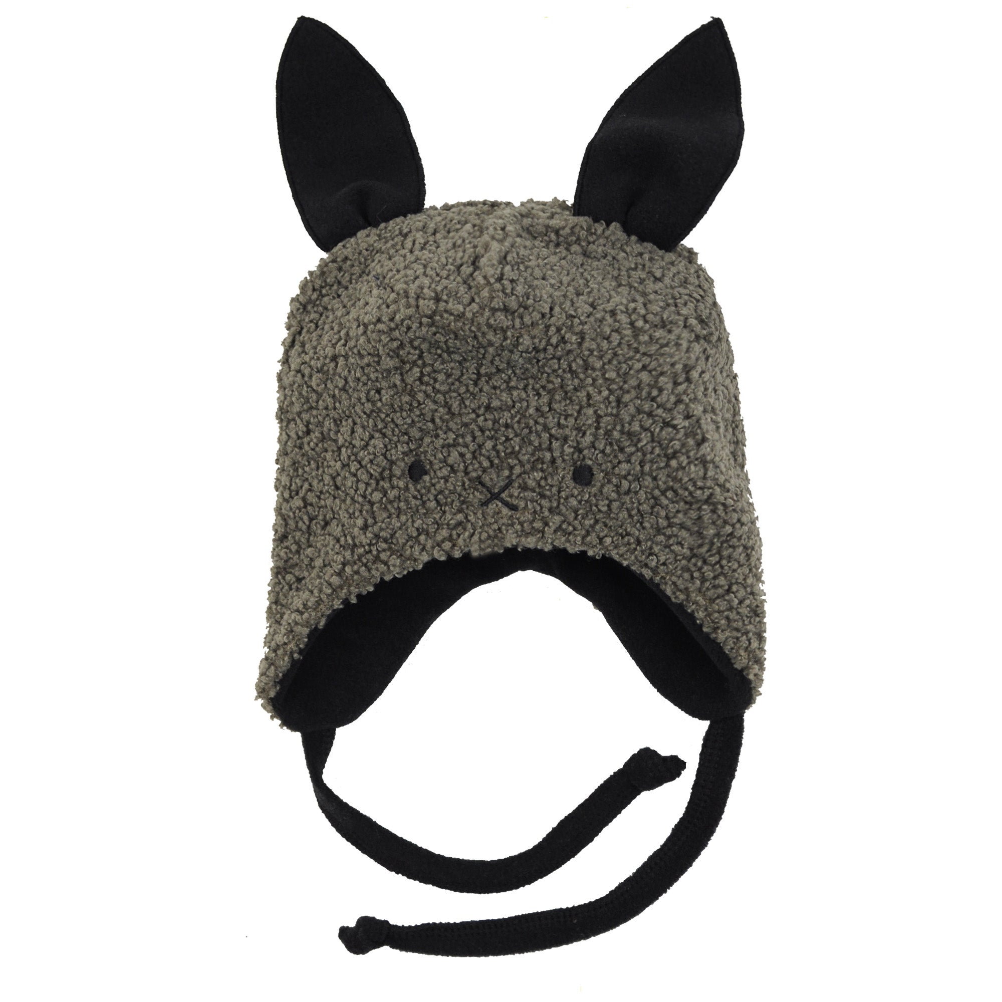 khaki zelená teddy čepice "zajíček"