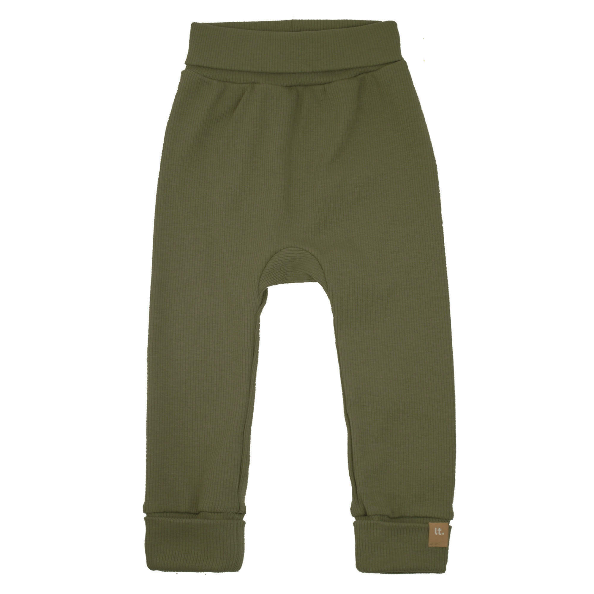 khaki zelené rostoucí bavlněné legíny