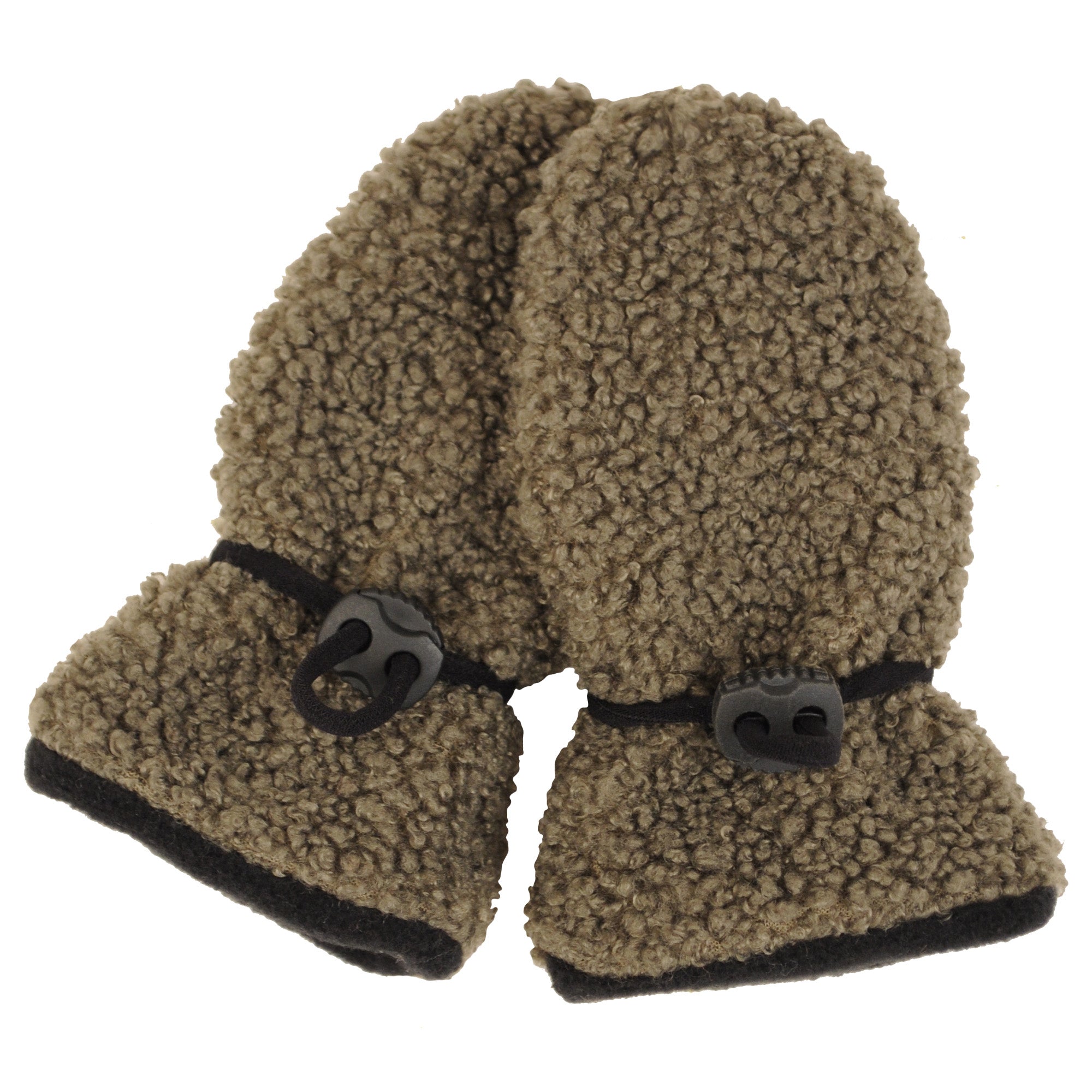 khaki zelené teddy rukavičky