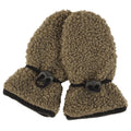 Khaki zelené teddy rukavičky