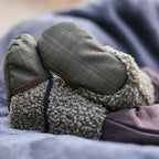 khaki zelené teddy softshellové bačkorky