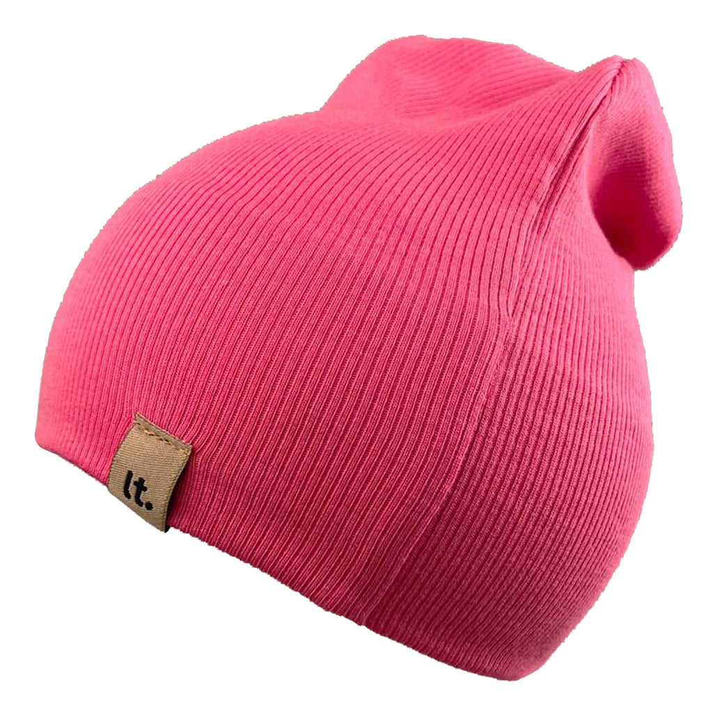 letní růžová čepička z modalu