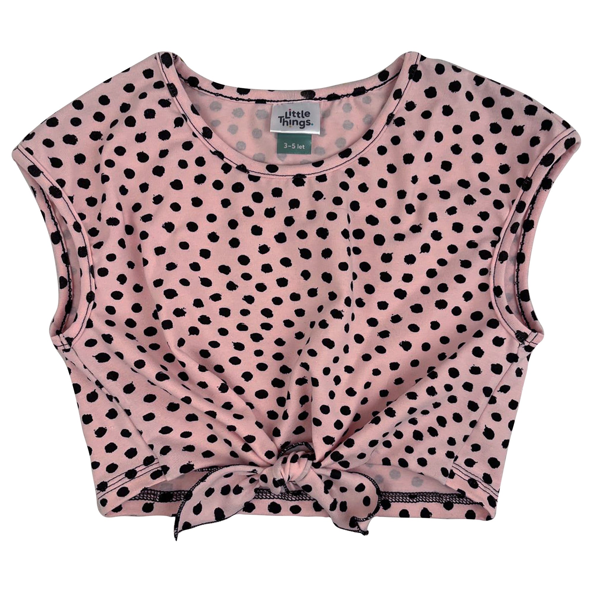 růžový bavlněný crop top s potiskem