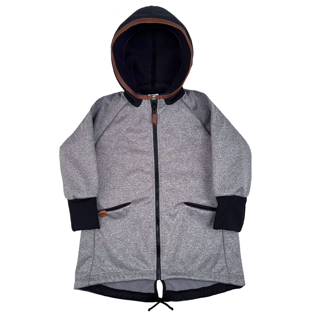 šedá softshellová parka