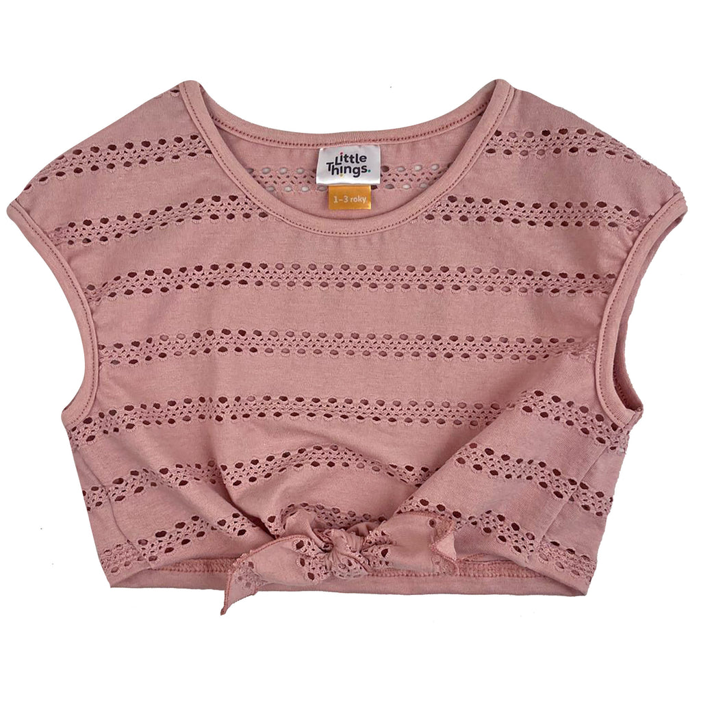 starorůžový bavlněný crop top