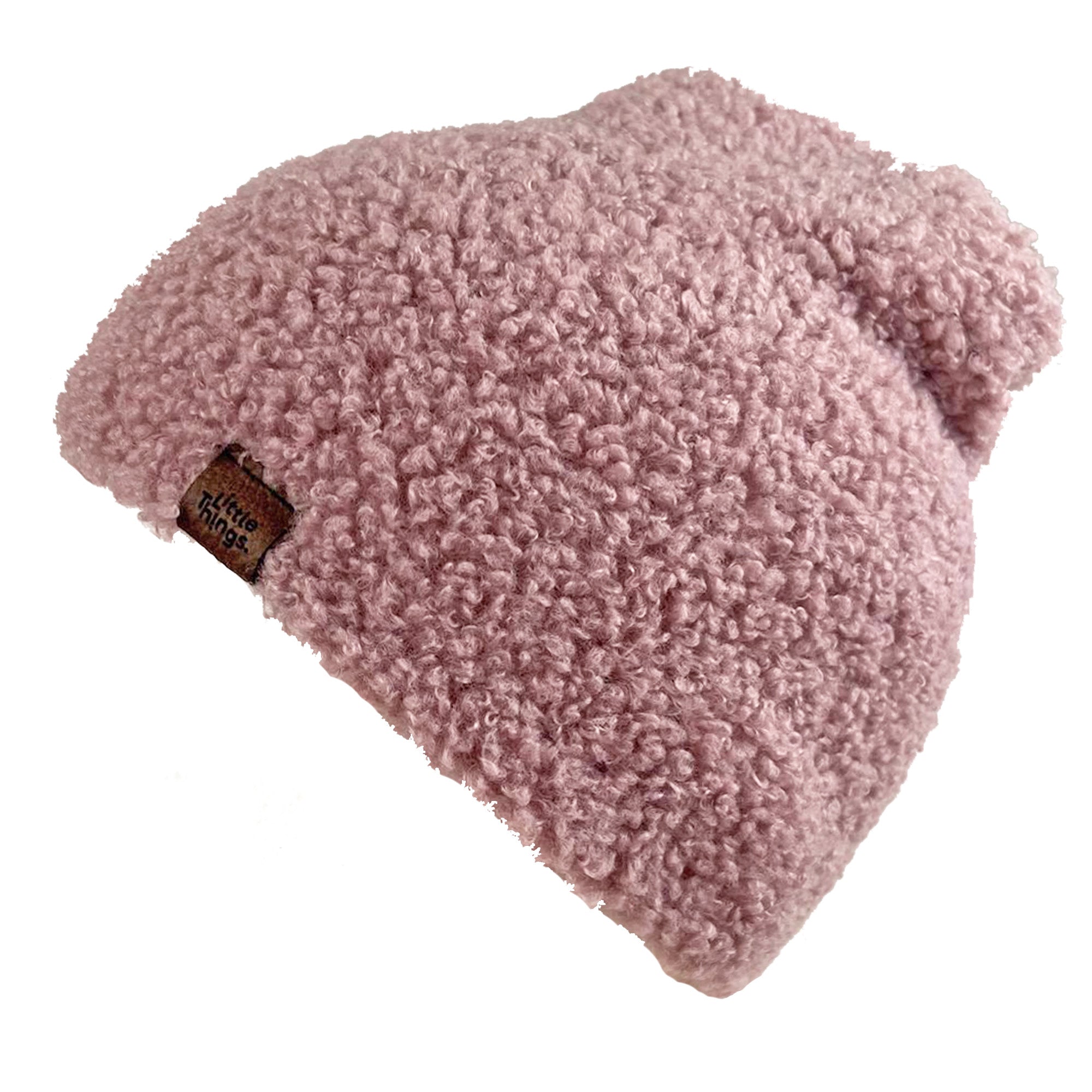 světle růžová teddy čepice trpasličího střihu
