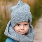 tyrkysová teddy čepice trpasličího střihu