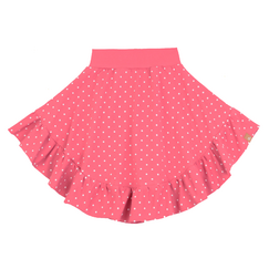 růžová bavlněná sukně s puntíky